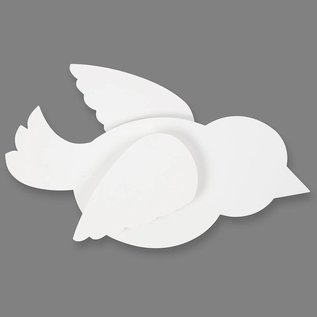 BASTELSETS / CRAFT KITS Uccello, L 25 cm, 400 g, Bianco, 10 pezzi