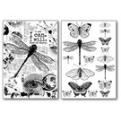 Stamperia, Papers for you  und Florella Stamperia Transfer Paper A4 , Schmetterlinge und Libelle