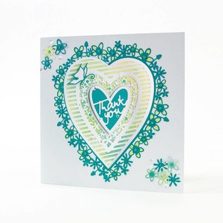 Tonic Studio´s Tonic, Snij en embossing mallen: Flowerheart, 143 x 163 mm