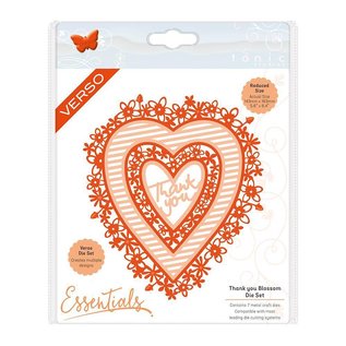 Tonic Studio´s Tonic, Cutting and embossing Template:  Flowerheart, 143 x 163 mm