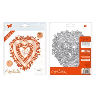 Tonic Studio´s Tonic, Snij en embossing mallen: Flowerheart, 143 x 163 mm