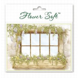 BASTELSETS / CRAFT KITS Blomst Soft, 6 kort med blomstervindu motiv