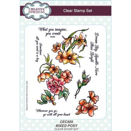 CREATIVE EXPRESSIONS und COUTURE CREATIONS Transparent stamp: mixed bunch of flowers CREATIVE EXPRESSIONS und COUTURE CREATIONS Transparent stamp: mixed bunch of flowers