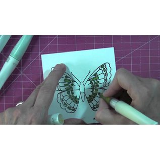 Marianne Design punching and embossing template + stamp: butterflies
