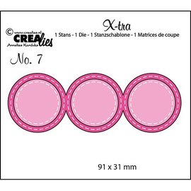 CREATIVE EXPRESSIONS und COUTURE CREATIONS Cutting and embossing Template: 3 round frames with stitchlines