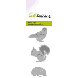 Crealies und CraftEmotions Cutting and embossing Template: Owl, hedgehog and squirrel