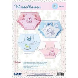 Bilder, 3D Bilder und ausgestanzte Teile usw... Craftset voor 6 luierkaarten