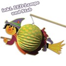 Kinder Bastelsets / Kids Craft Kits Lantaarn-Set heks, 20cm ø, 35cm, incl. Stick + LED-lamp