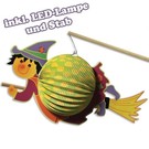Kinder Bastelsets / Kids Craft Kits Lantern-Set witch, 20cm ø, 35cm, incl. Stick + LED-lamp