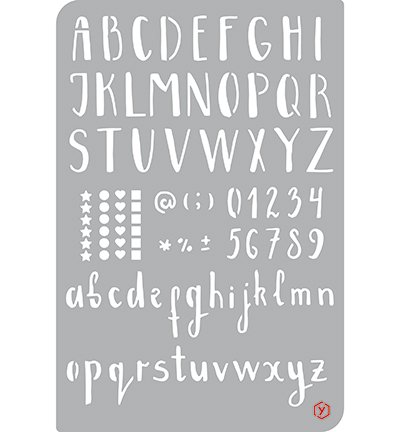Bullet Journal Stencil, Alphabet / Numéros, 120 x 180mm -   Français