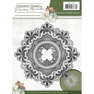 Precious Marieke cutting and embossing template:  Round flowers frame