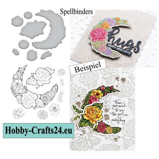 Spellbinders und Rayher Stempel + stansemal, roser