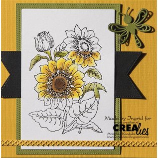 Crealies und CraftEmotions Gummi Stempel: Sonnenblumen