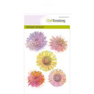 Crealies und CraftEmotions Transparent Stempel,  A6,  Chrysanthemen Blume