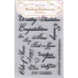 Docrafts / Papermania / Urban Transparent Stempel,  A5,  Hochzeit Text englisch