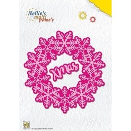 Nellie Snellen Punching template, 2 snowflakes + 3 round frames - Copy