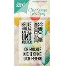 Joy!Crafts / Jeanine´s Art, Hobby Solutions Dies /  Francobollo di motivi, trasparente: A6, Let's Party (testi tedeschi)
