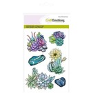 Crealies und CraftEmotions Motif stamp, transparent, A6, succulent cactus Botanical Nature