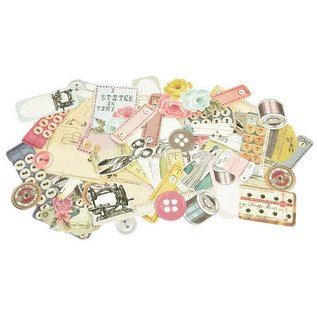 Kaisercraft und K&Company 50 Chipboards, Needle & Thread Collectables