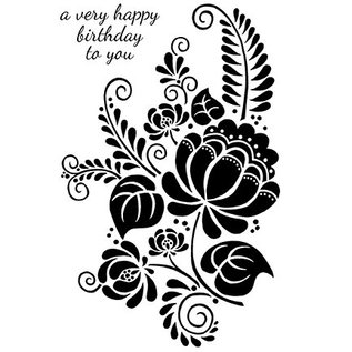 CREATIVE EXPRESSIONS und COUTURE CREATIONS Transparent stamp, flower silhouette