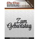 AMY DESIGN Stamp motif, banner: German text "Birthday"