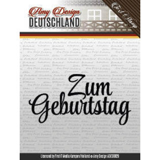 AMY DESIGN Stempel motiv, Transparent:Text deutsch "zum Geburtstag"