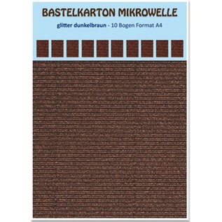 REDDY 10 Blatt! Bastelkarton Mikrowelle, 230g./qm, Format A4, glitter dunkelbraun