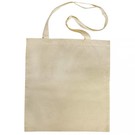 Textil Baumwoll-Tasche mit langen Henkeln,  beige
