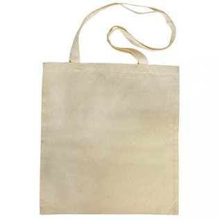 Textil Cotton bag with long handles, beige