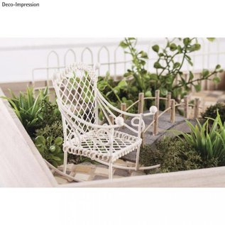 Embellishments / Verzierungen Deco mini rocking chair, 2,5x4,5x4,5cm, white