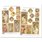 Bilder, 3D Bilder und ausgestanzte Teile usw... Art Nouveau, 2 stamped sheets - Limited!