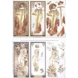 Bilder, 3D Bilder und ausgestanzte Teile usw... Art Nouveau, 2 hojas estampadas - ¡Limitado!