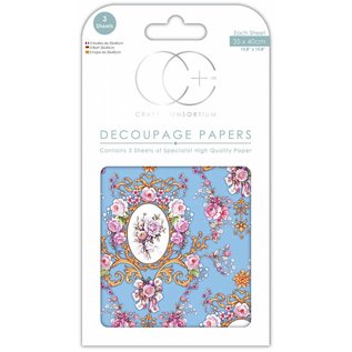 DECOUPAGE AND ACCESSOIRES Decoupage designer paper, 3 sheets, 35 x 40cm