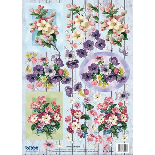 Bilder, 3D Bilder und ausgestanzte Teile usw... Feuille perforée 3D, bouquets de fleurs Bilder, 3D Bilder und ausgestanzte Teile usw... Feuille perforée 3D, bouquets de fleurs