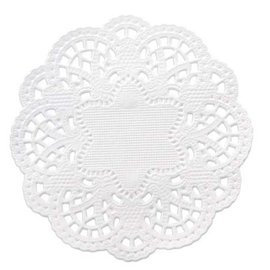 Embellishments / Verzierungen 24 blonder doilies rundt 10 cm, hvit