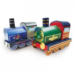 Hunkydory Luxus Sets & Sandy Designs Trenes 3D, motor de vapor dorado y motor de vapor plateado.