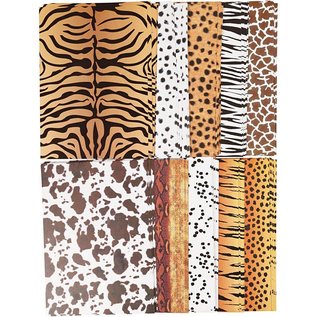 Karten und Scrapbooking Papier, Papier blöcke 10 sheets, design cardboard animal fur pattern, A4 210x297 mm, 300 g