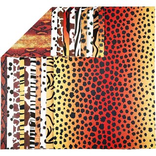 Karten und Scrapbooking Papier, Papier blöcke 10 feuilles, motif de fourrure d'animaux en carton design, A4 210x297 mm, 300 g