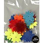 Embellishments / Verzierungen 24 vilten bloemen, D: 3,5 cm, dikte: 1 mm, zelfklevend