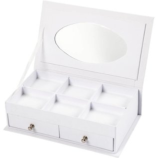 Kinder Bastelsets / Kids Craft Kits 1 jewelery box, size 18x10,5 cm, H 5 cm, white