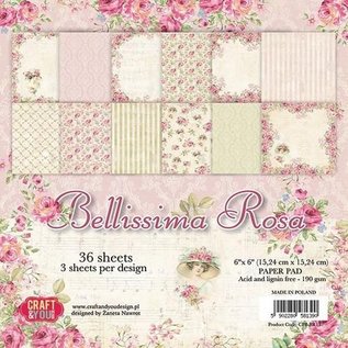 Karten und Scrapbooking Papier, Papier blöcke Bloc de papier, Bellissima Rose, 15,24 x 15,24 cm