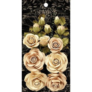 GRAPHIC 45 Graphic 45 Classic Ivory & Natural Linen Flowers