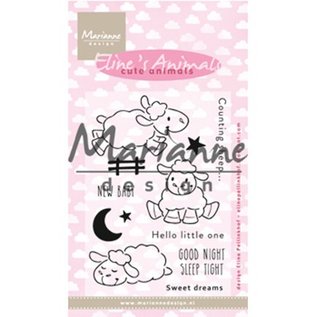Marianne Design Motif estampé, bannière: Bébé, Animaux mignons d'Eline - Moutons