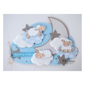 Marianne Design Motivo del francobollo, banner: Baby, Cute Animals - Pecora di Eline