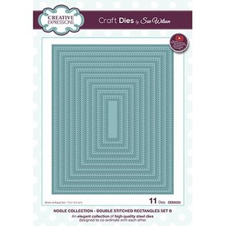 CREATIVE EXPRESSIONS und COUTURE CREATIONS Matrices de découpe par Creative Expressions, rectangles avec doubles lignes de broderie