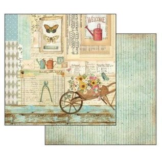 Stamperia, Papers for you  und Florella Bloc de papier pour cartes et scrapbook, format 30,5 x 30,5 cm, jardin