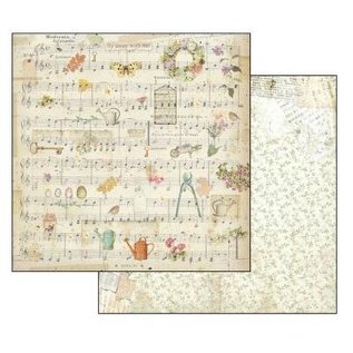 Stamperia, Papers for you  und Florella Bloc de papier pour cartes et scrapbook, format 30,5 x 30,5 cm, jardin