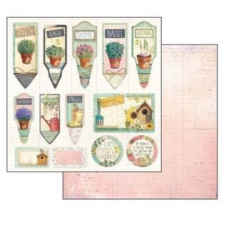 Stamperia, Papers for you  und Florella Bloc de papier pour cartes et scrapbook, format 30,5 x 30,5 cm, jardin