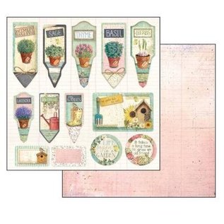 Stamperia, Papers for you  und Florella Bloque de papel para tarjetas y álbumes de recortes, tamaño 30,5 x 30,5 cm, Jardín