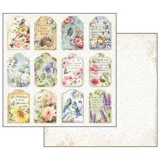 Stamperia, Papers for you  und Florella Kaart en scrapbookblok, Stamperia, afmeting 30,5 x 30,5 cm, "Flower Alphabet"